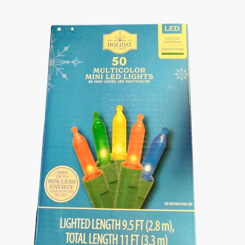 Holiday Time Multicolor Lights indoor Outdoor 50 ct Wedding Patio Green cord LED